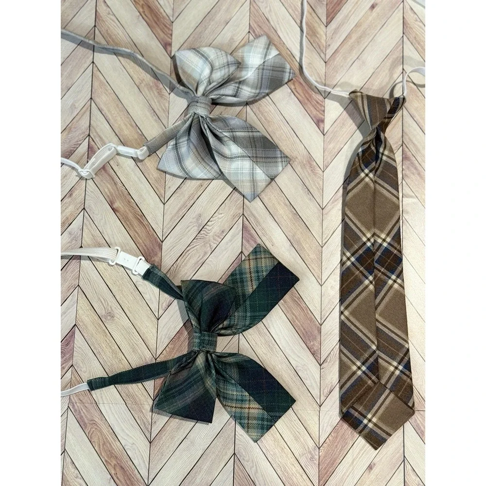 Bow Tie Set Plaid Necktie Accessories‎ 5 Piece Lot Kids Preppy School Easter